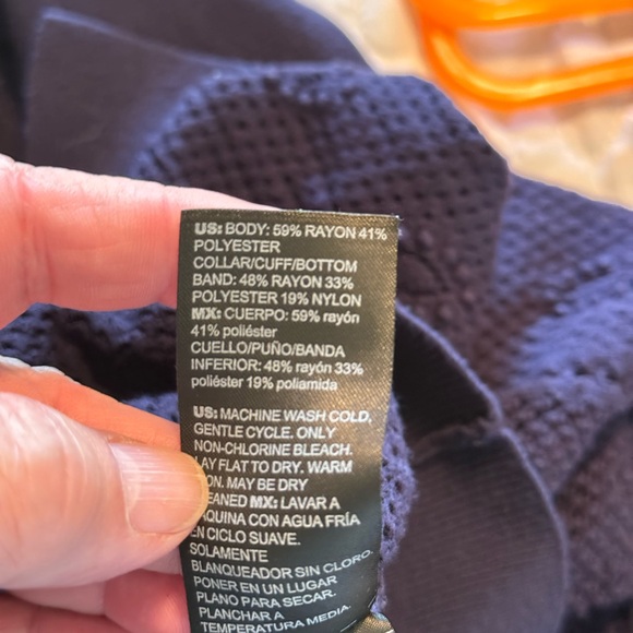 WHBM Women's Open-Knit Polo Sweater - Picture 3 of 3